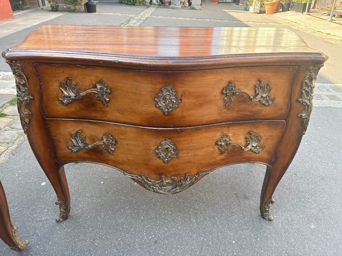 Paire de commodes de style Louis XV France XX EME  Chêne patiné -photo-3