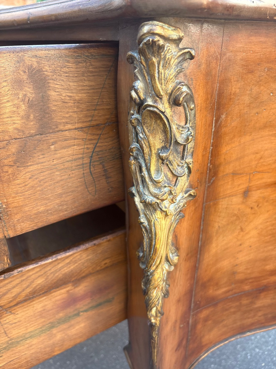 Paire de commodes de style Louis XV France XX EME  Chêne patiné -photo-2