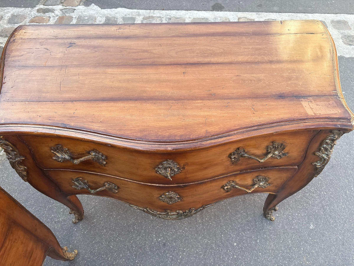 Paire de commodes de style Louis XV France XX EME  Chêne patiné -photo-8