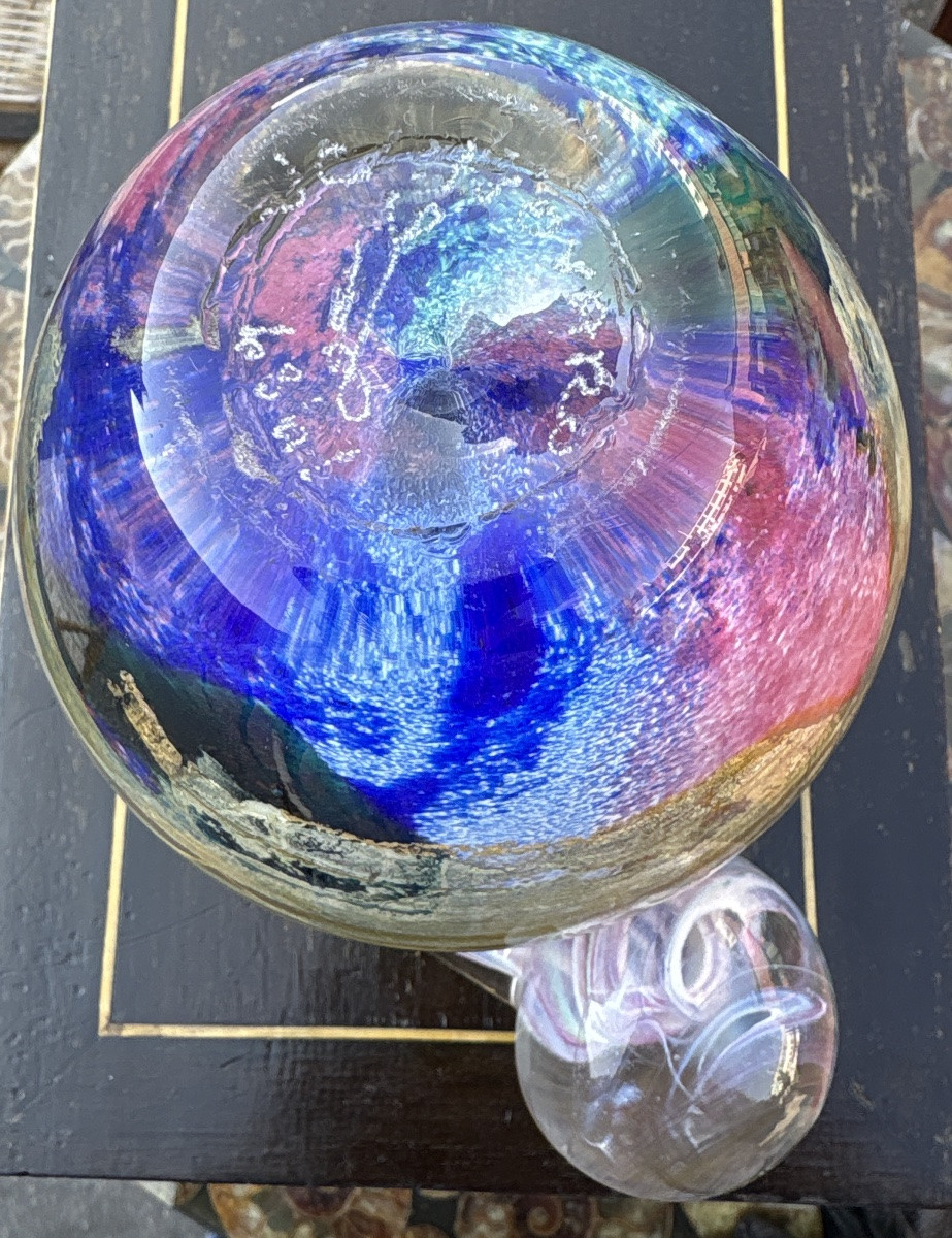 Flacon en verre soufflé signé JC Novaro 1989 -photo-2