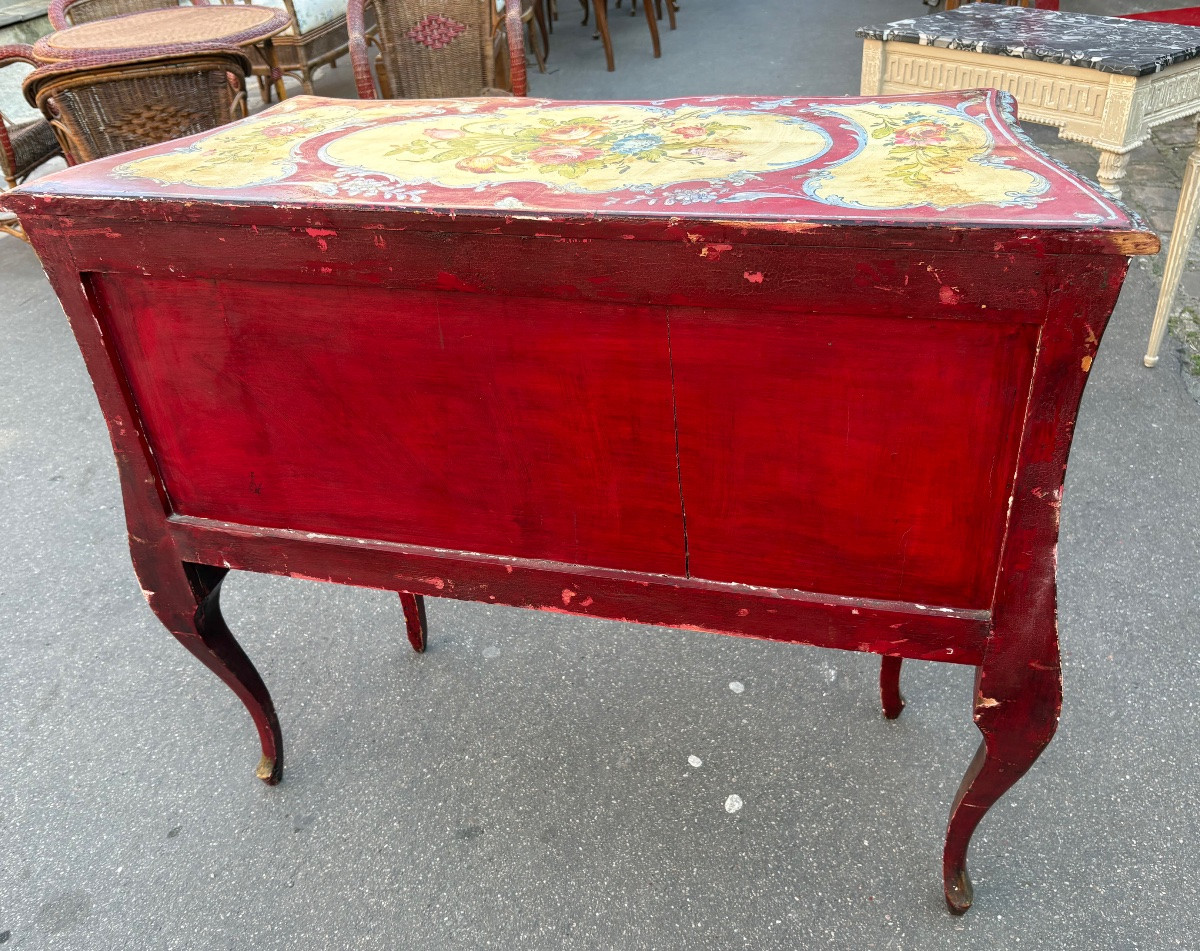 Italian Painted Chest Of Drawers, Late 19th Century, Venetian Style -photo-3