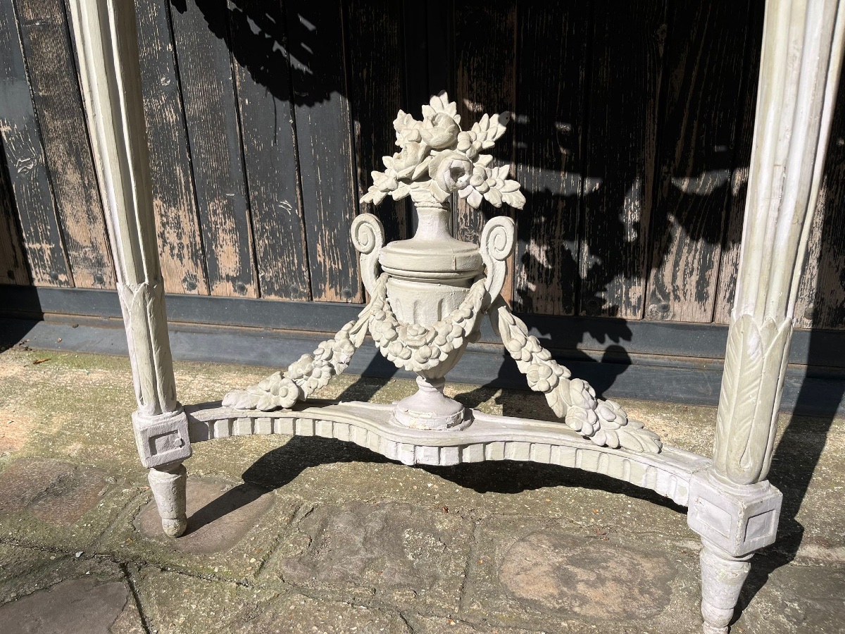 Pair Of 1/2half Moon  Consoles  French XVIII Eme Century  Louis XVI -photo-7