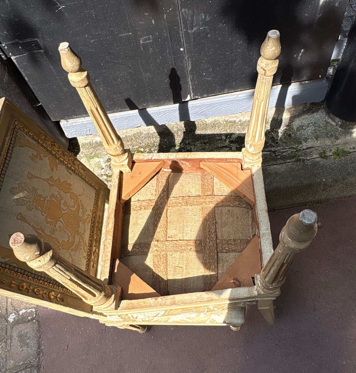 Set Of 6 Italian Lacquered And Gilded Wood Chairs From The Late 18th Century -photo-3