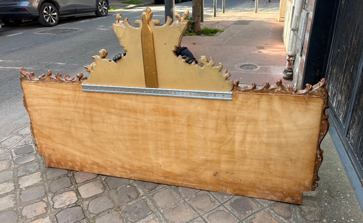 Italian Silver-carved Wooden Headboard Depicting Cherubs, Late 18th Century -photo-4