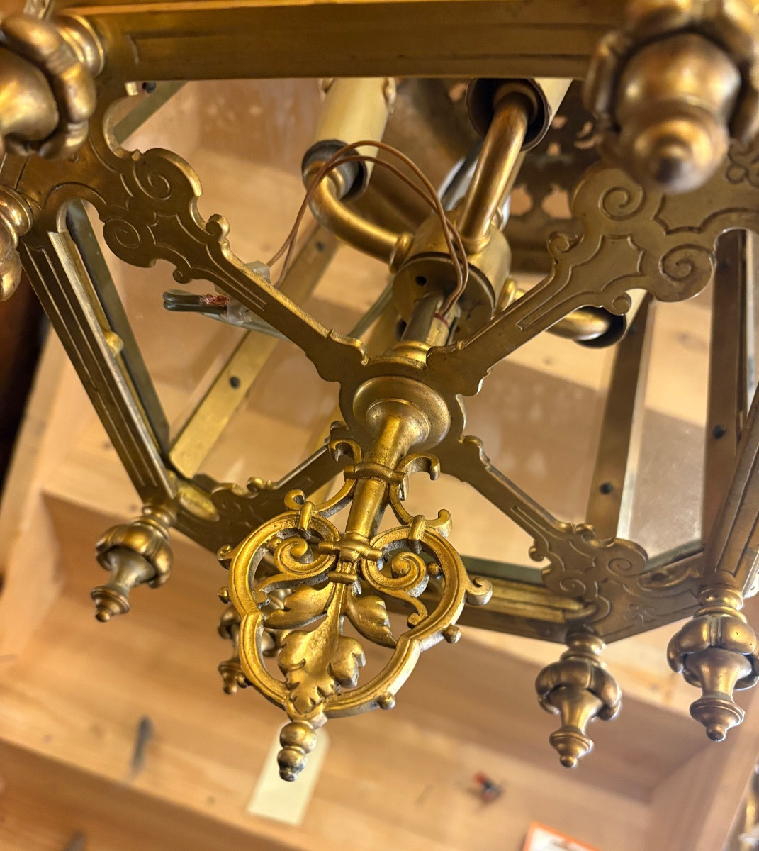 Gilt Bronze Lantern In The Neo-oriental Style, Late 19th Century -photo-1