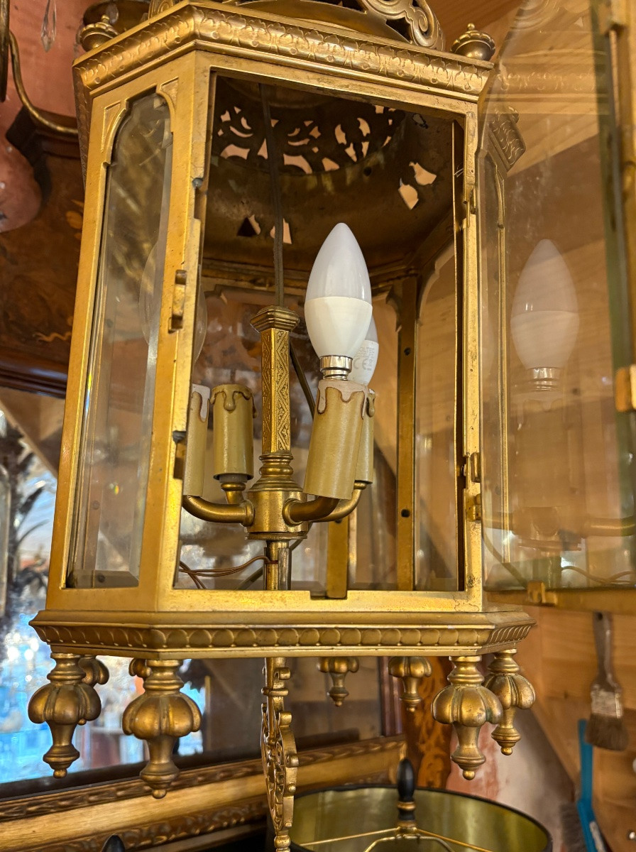 Gilt Bronze Lantern In The Neo-oriental Style, Late 19th Century -photo-2