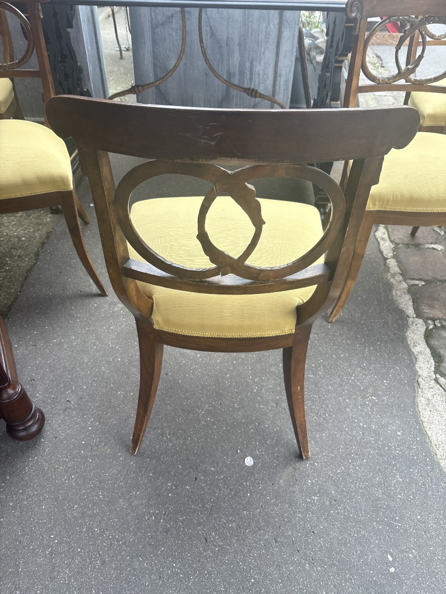 Set Of 7 Chairs, Early 19th Century, Walnut, Italy -photo-2