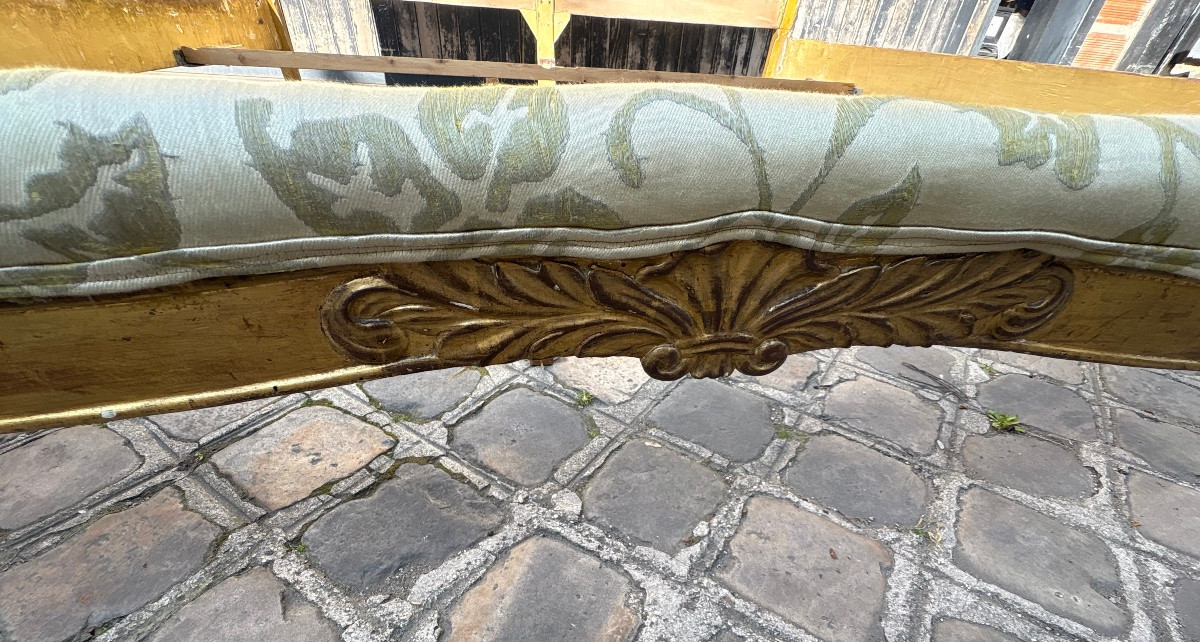 Grand Lit en bois doré et sculpté XIX EME Italie -photo-2