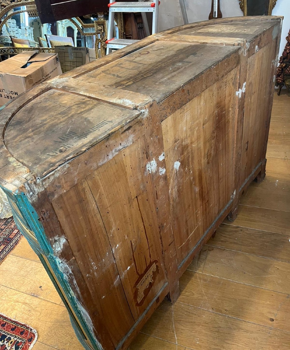 Buffet peint italien 3 portes dessus marbre XIX EME -photo-4