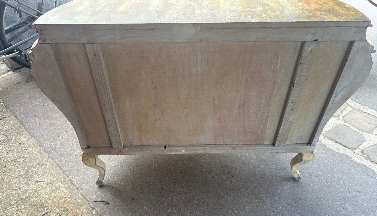 Early XX Eme Venetian-style Painted Chest Of Drawers-photo-1