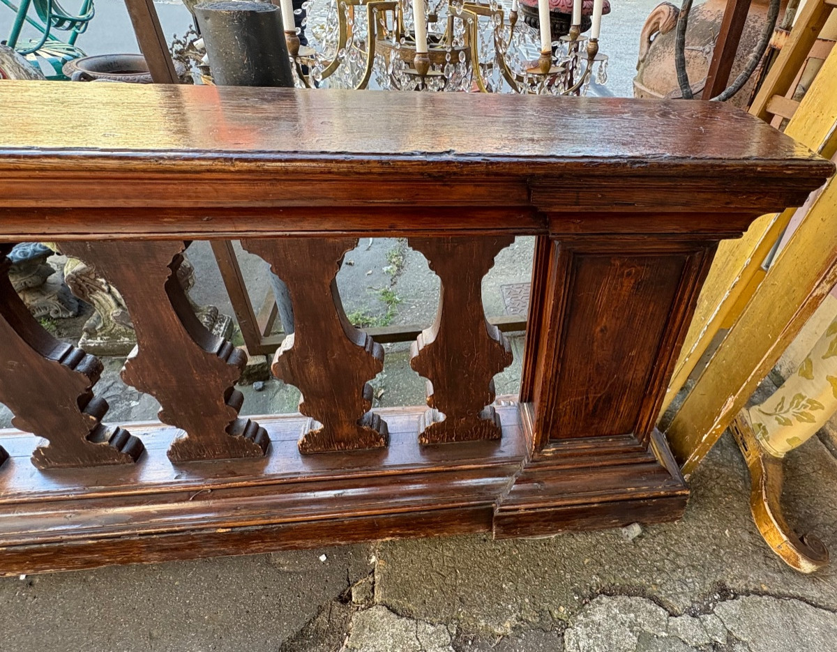 Double-sided Balustrade In Patinated Wood Late 18th Century Italy-photo-2