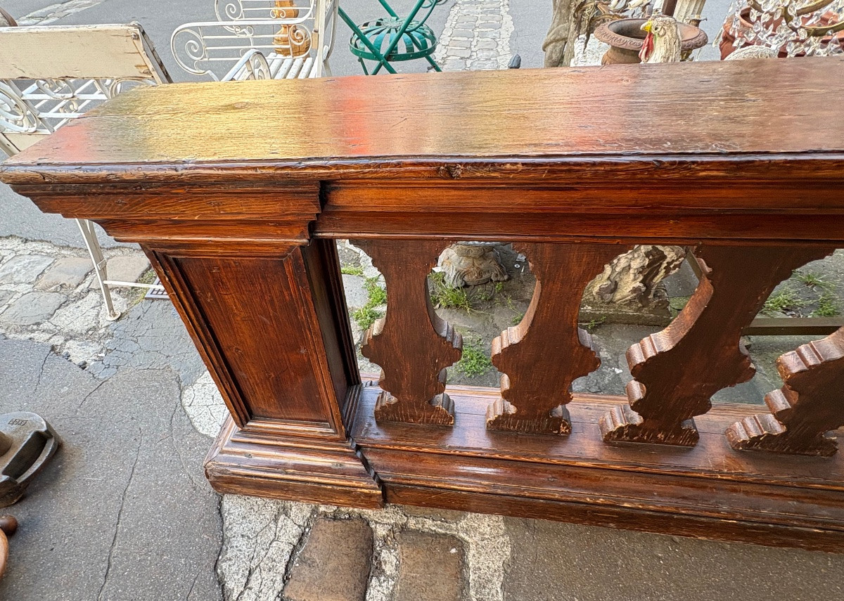 Double-sided Balustrade In Patinated Wood Late 18th Century Italy-photo-3