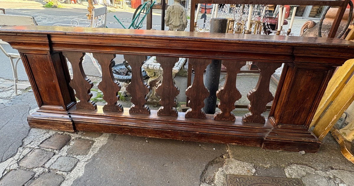 Double-sided Balustrade In Patinated Wood Late 18th Century Italy