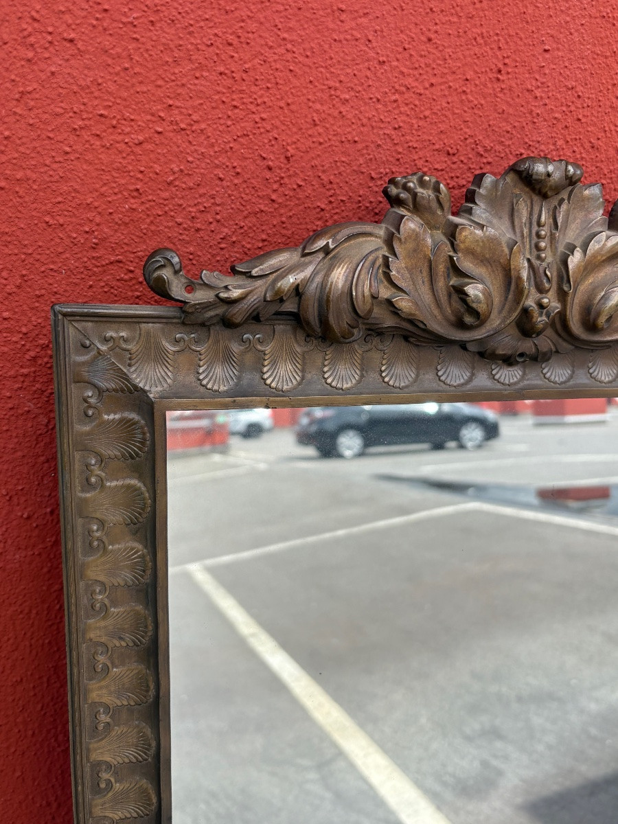 Miroir en bronze ciselé  fin XIX  EME de style louis Louis XVI -photo-2