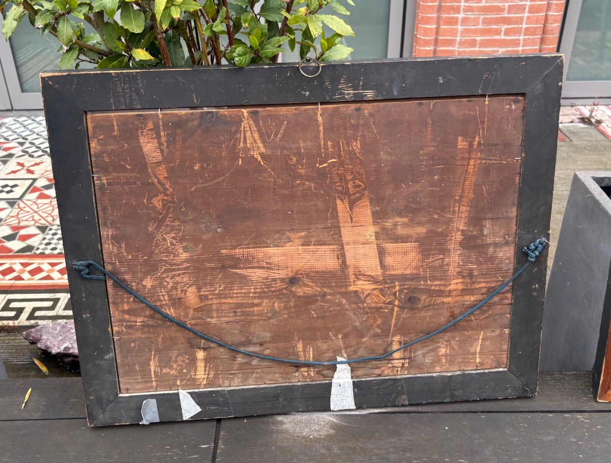 Pair Of Neapolitan Gouaches XIX Eme Walnut Frame-photo-3