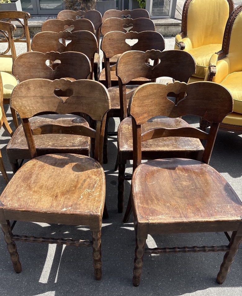 Set Of 10 Early XX Eme Bistro-style Chairs