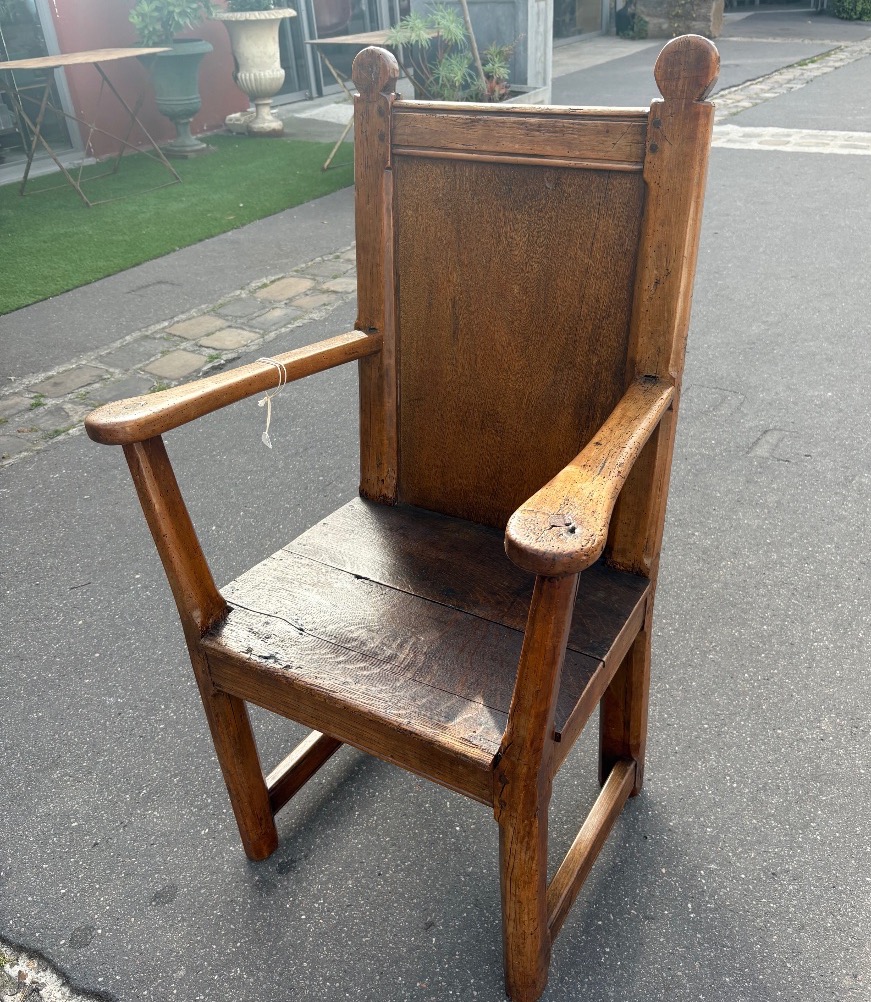 Fauteuil en bois art populaire 19 EME châtaigner-photo-2