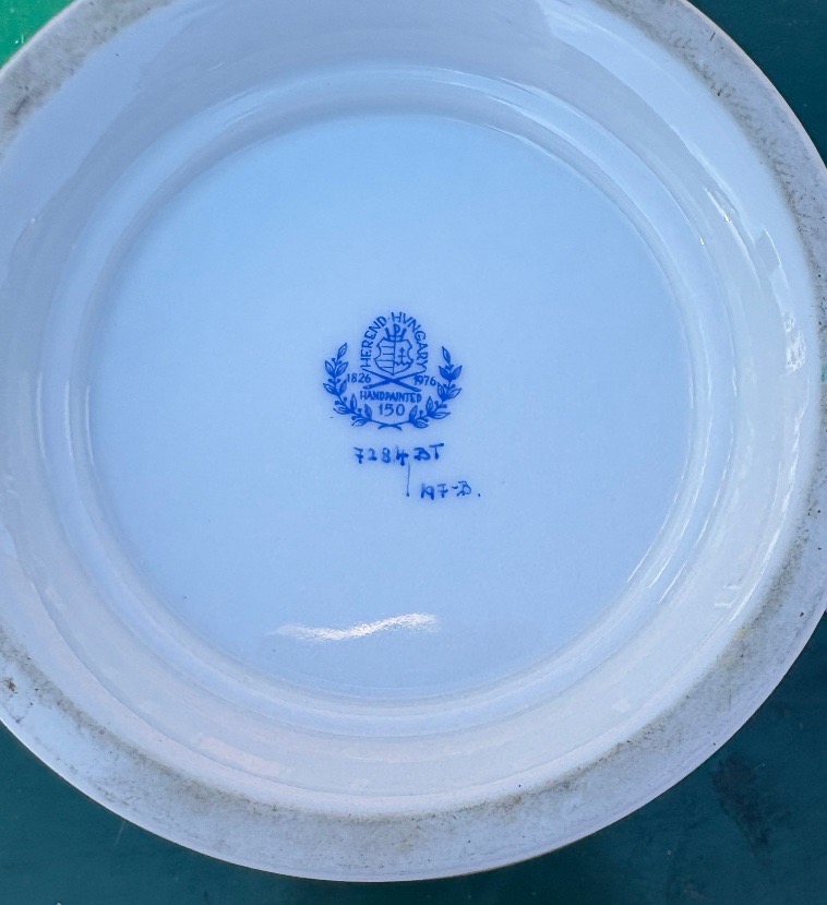 3 Porcelain Cache Pots By Herendt XX Eme-photo-3