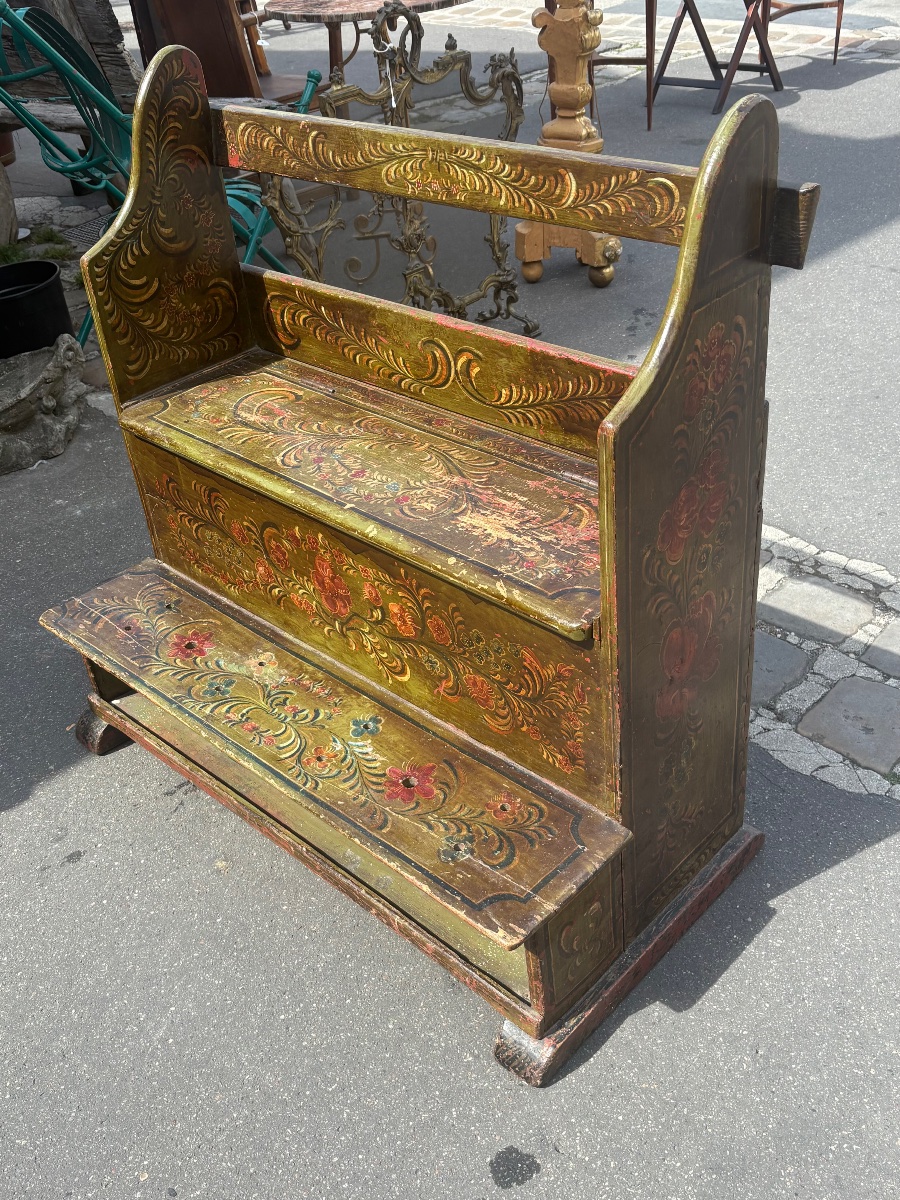 Banc coffre peint Hollande  XIX EME -photo-4