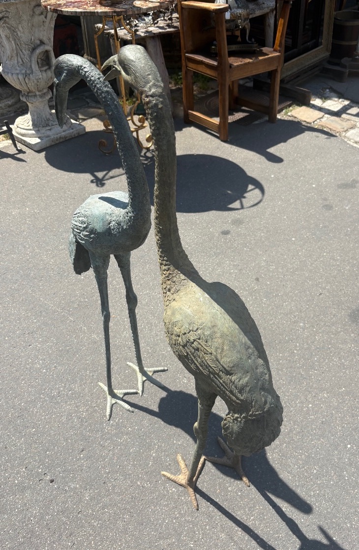 Pair Of Bronze Cranes, Mid-20th Century, Italy -photo-1