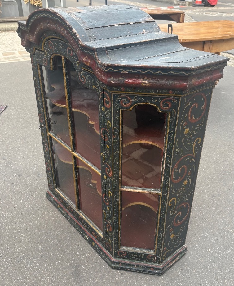 18th-century Dutch Painted Display Cabinet, For Freestanding Or Wall-mounted Use -photo-4