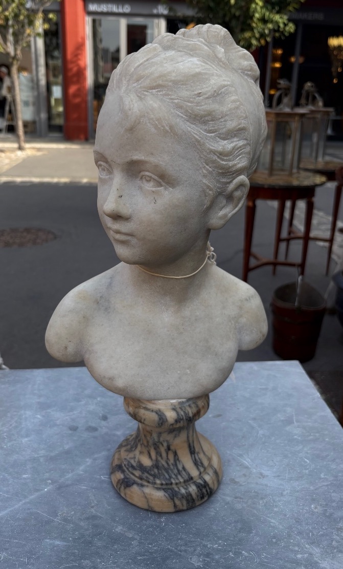 Buste en marbre de carrare du XIX EME d’après Houdon 