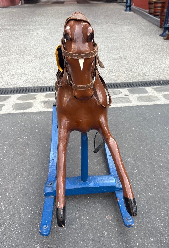 19th-century Painted Wooden Rocking Horse From Holland -photo-2