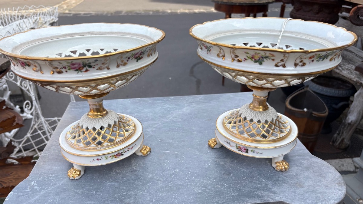 Pair Of Display Cups Made Of Paris Porcelain, Mid-19th Century -photo-4