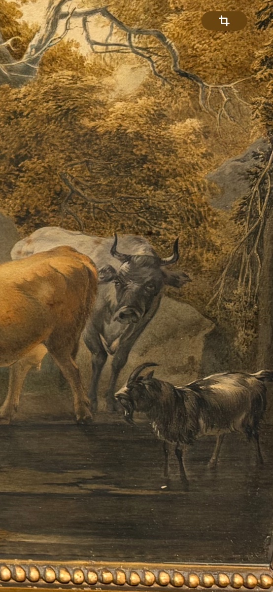 Watercolor Of A Pastoral Scene From The Late 18th Century, Signed H. Van Cranenburg, 1797-photo-3
