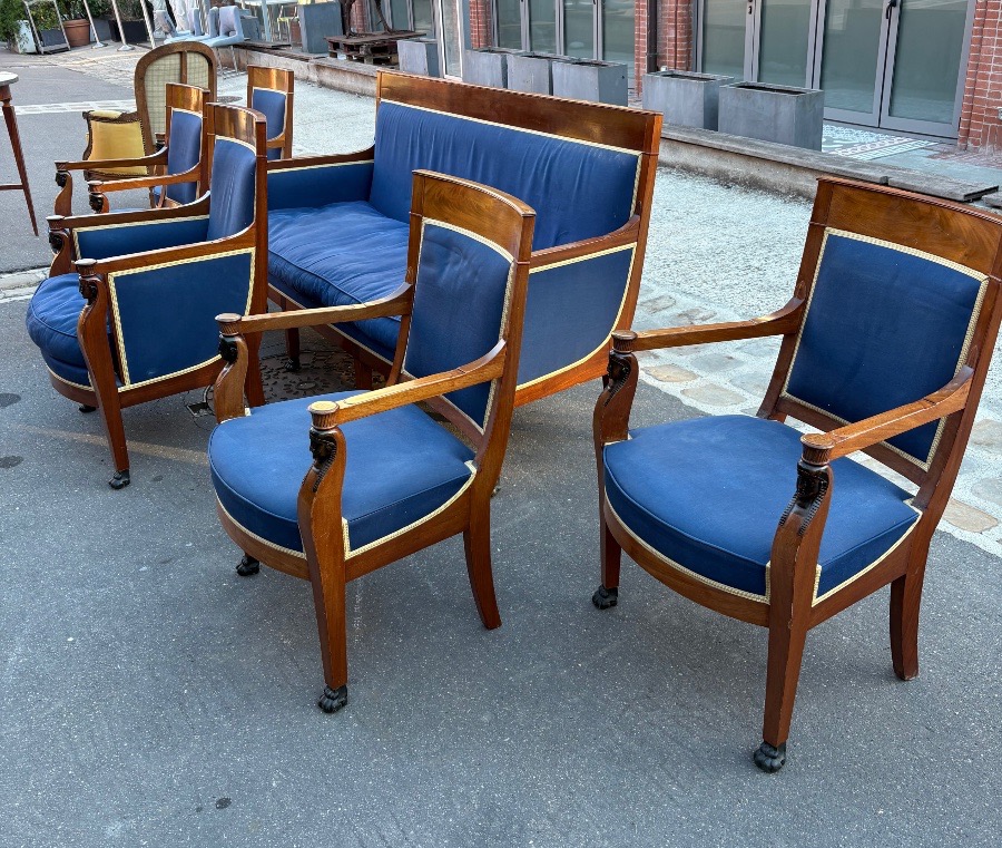 6-piece Solid Mahogany Living Room Set From Egypt, Egyptian-style Decor -photo-6