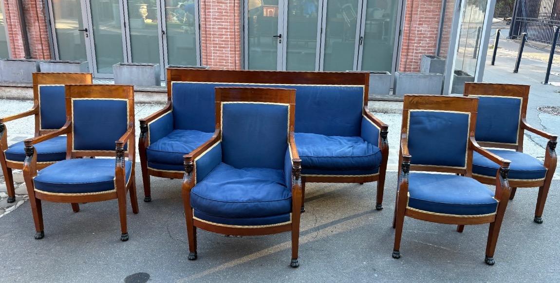 6-piece Solid Mahogany Living Room Set From Egypt, Egyptian-style Decor 