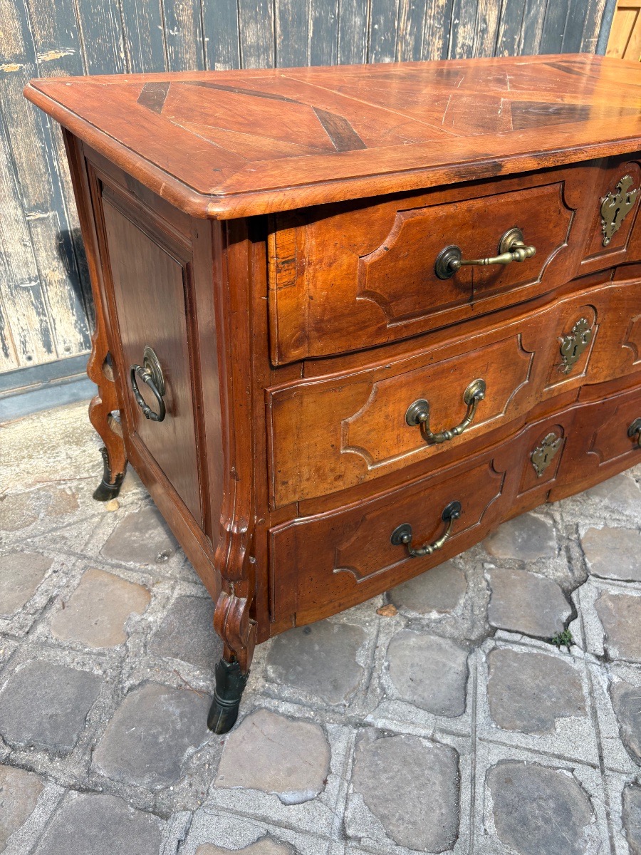 Commode en noyer dite Mazarine début XVIII sud ouest éléments en bronze -photo-4
