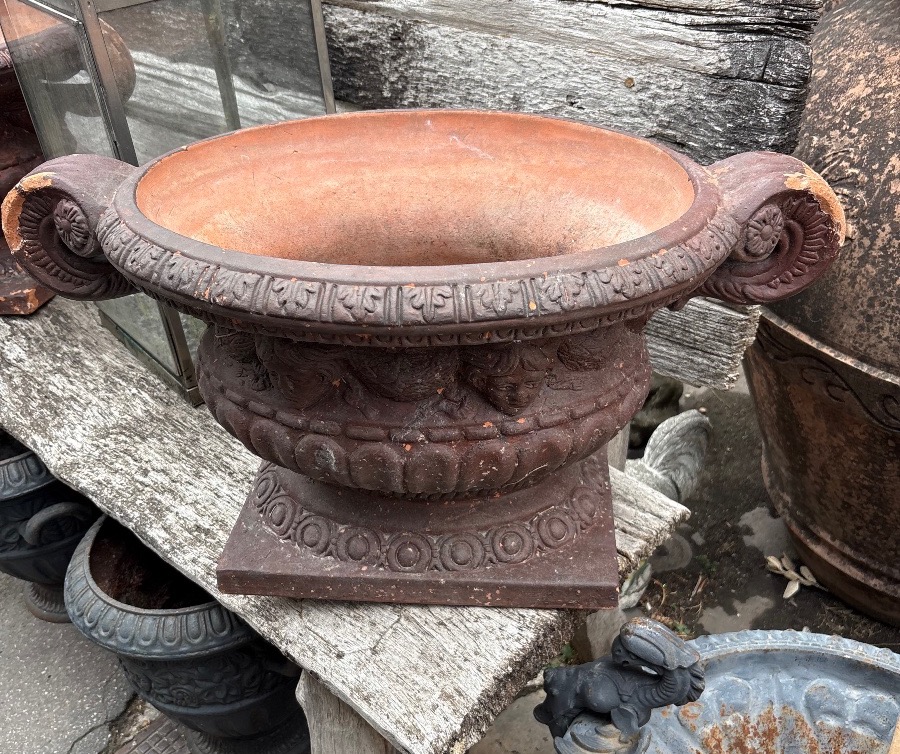 Pair Of Oval Terracotta Planters, Italy, 19th Century -photo-2
