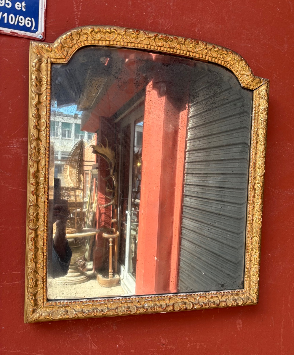 18th-century Regency-style Mirror With Mercury-gilded Wood      Eme-photo-4