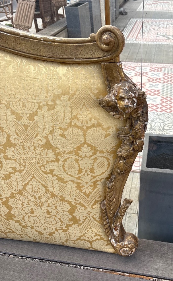 Gilded Wood Headboard With Putti, 18th Century, Eme Italy-photo-2