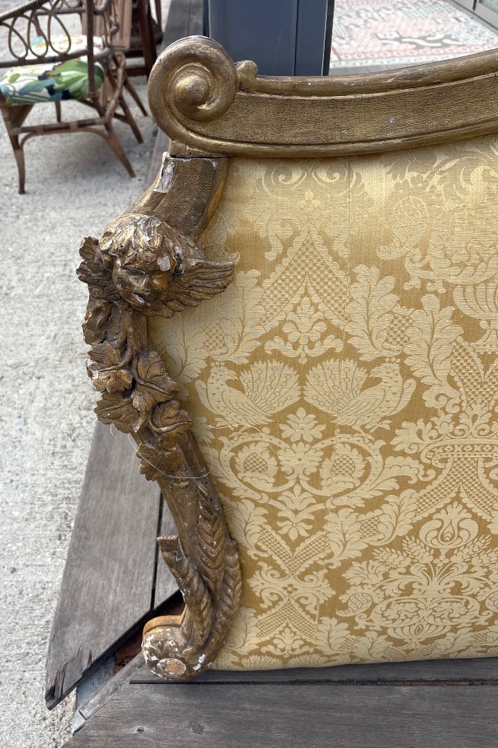 Gilded Wood Headboard With Putti, 18th Century, Eme Italy-photo-3