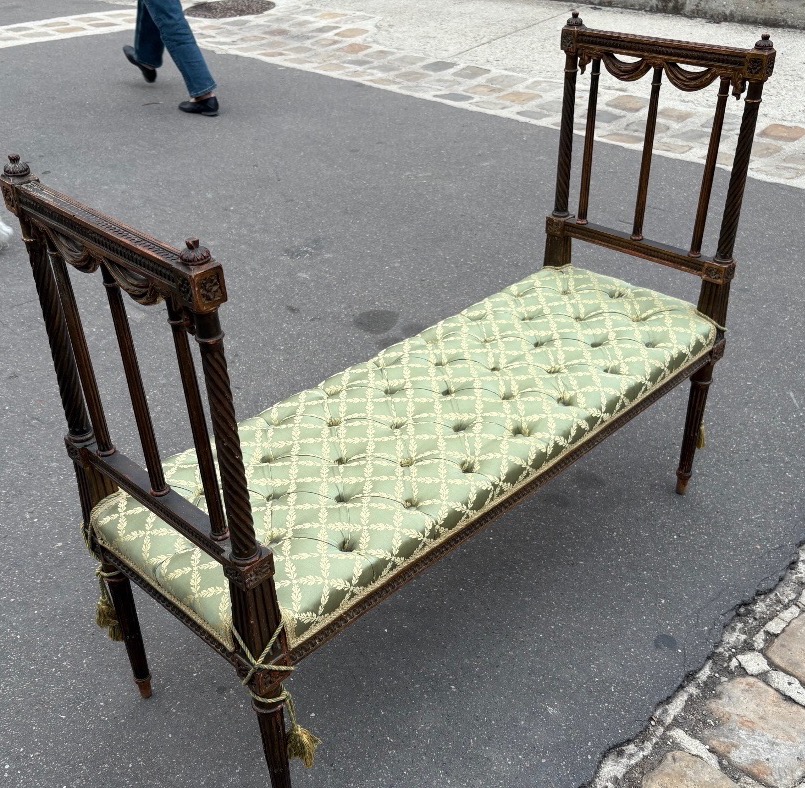 19th-century Bench With Louis XVI-style Legs -photo-1