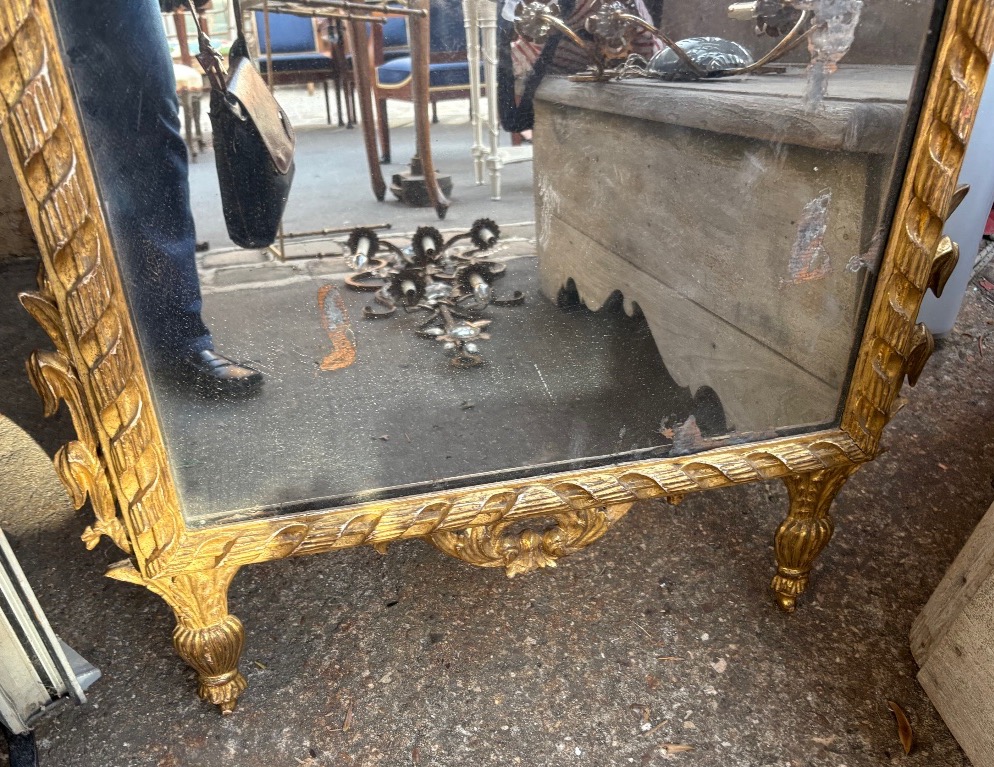 Miroir bois doré XVIII EME Toscane  style Louis XVI -photo-2