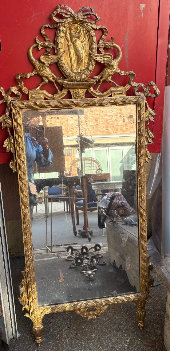 Miroir bois doré XVIII EME Toscane  style Louis XVI 