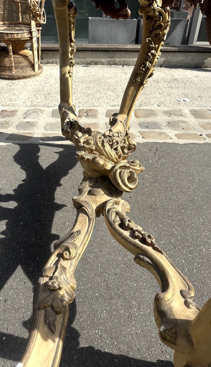 Grande console en bois sculpté et doré XVIIIe, Naples-photo-4
