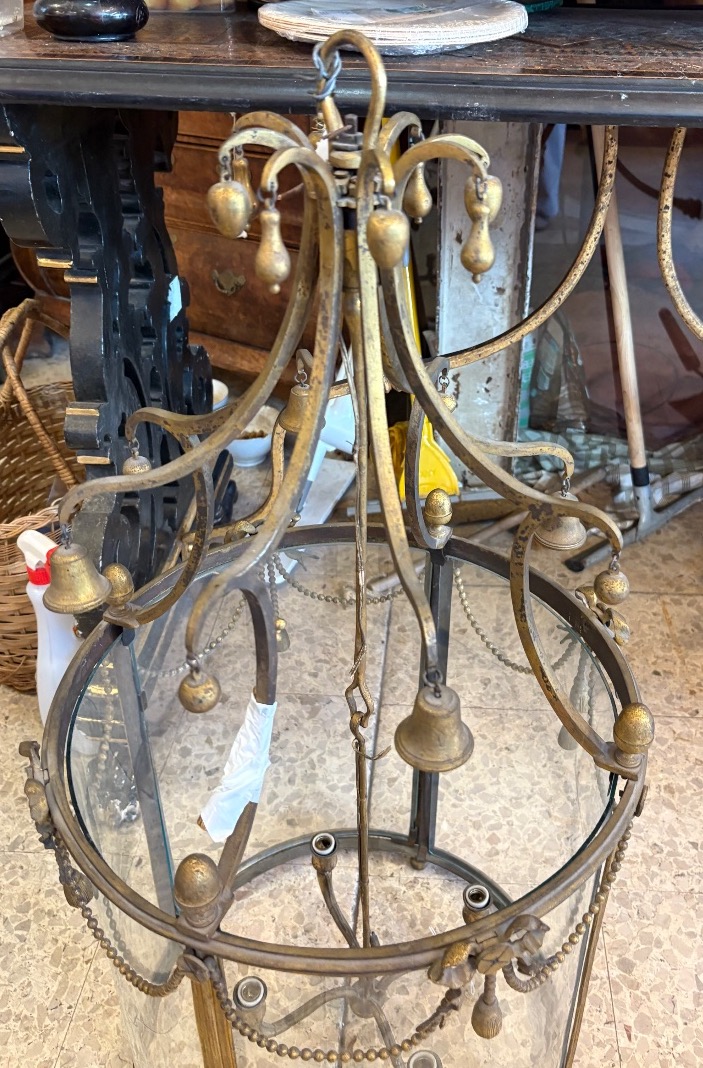 18th-century Gilded Bronze Lantern In The Louis XVI Style -photo-3