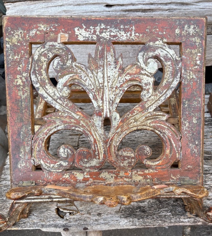 Silver-finished Wooden Lectern, Italy, 19th Century 
