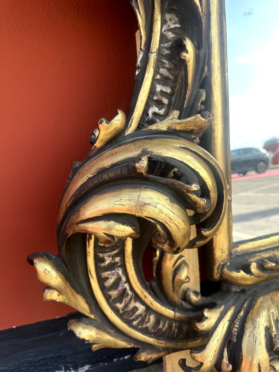 Important 19th-century Baroque-style Mirror-photo-1