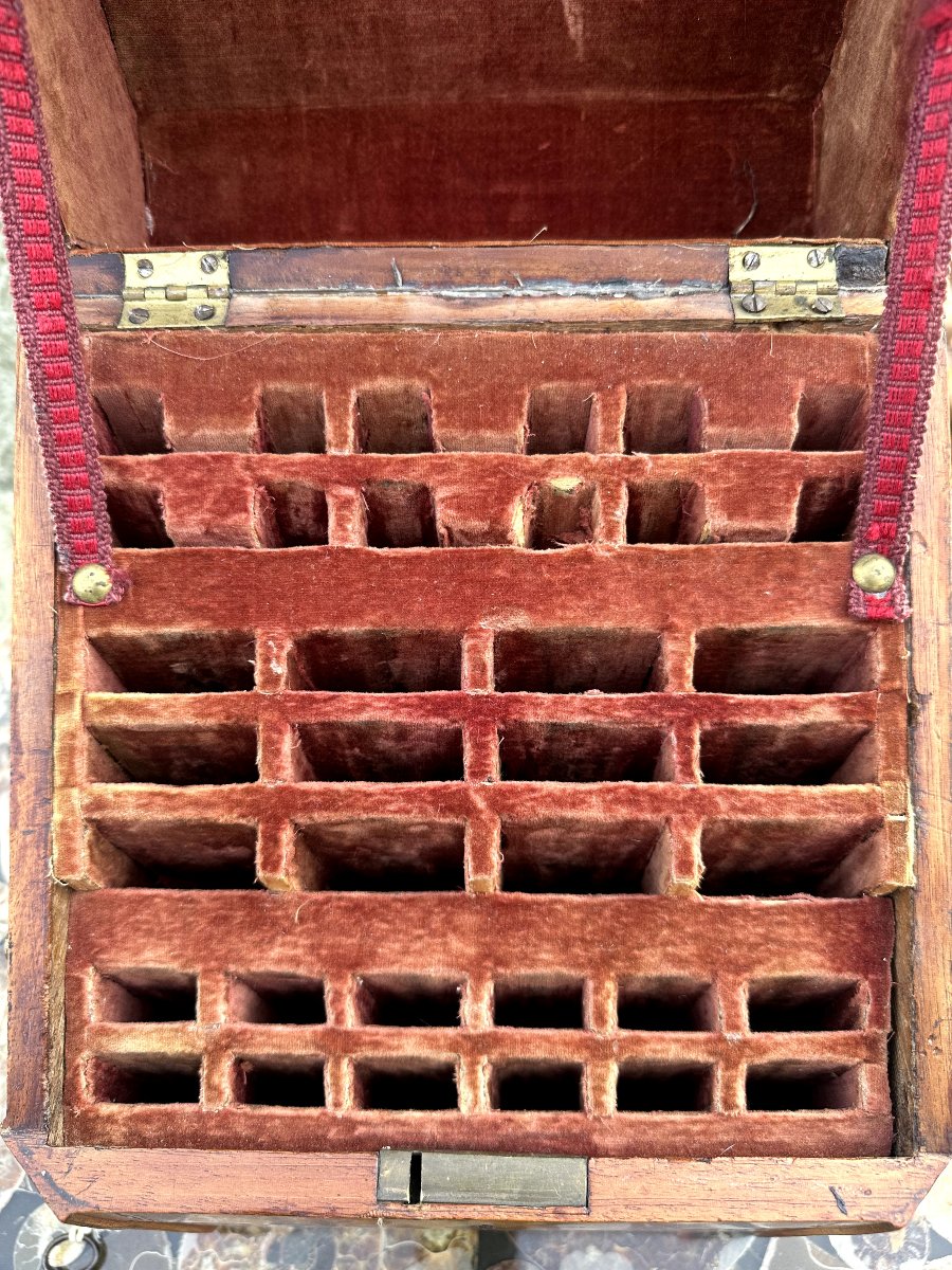 Veneered Wooden Cutlery Case - 19th Century-photo-3