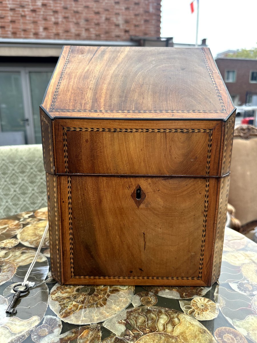 Veneered Wooden Cutlery Case - 19th Century