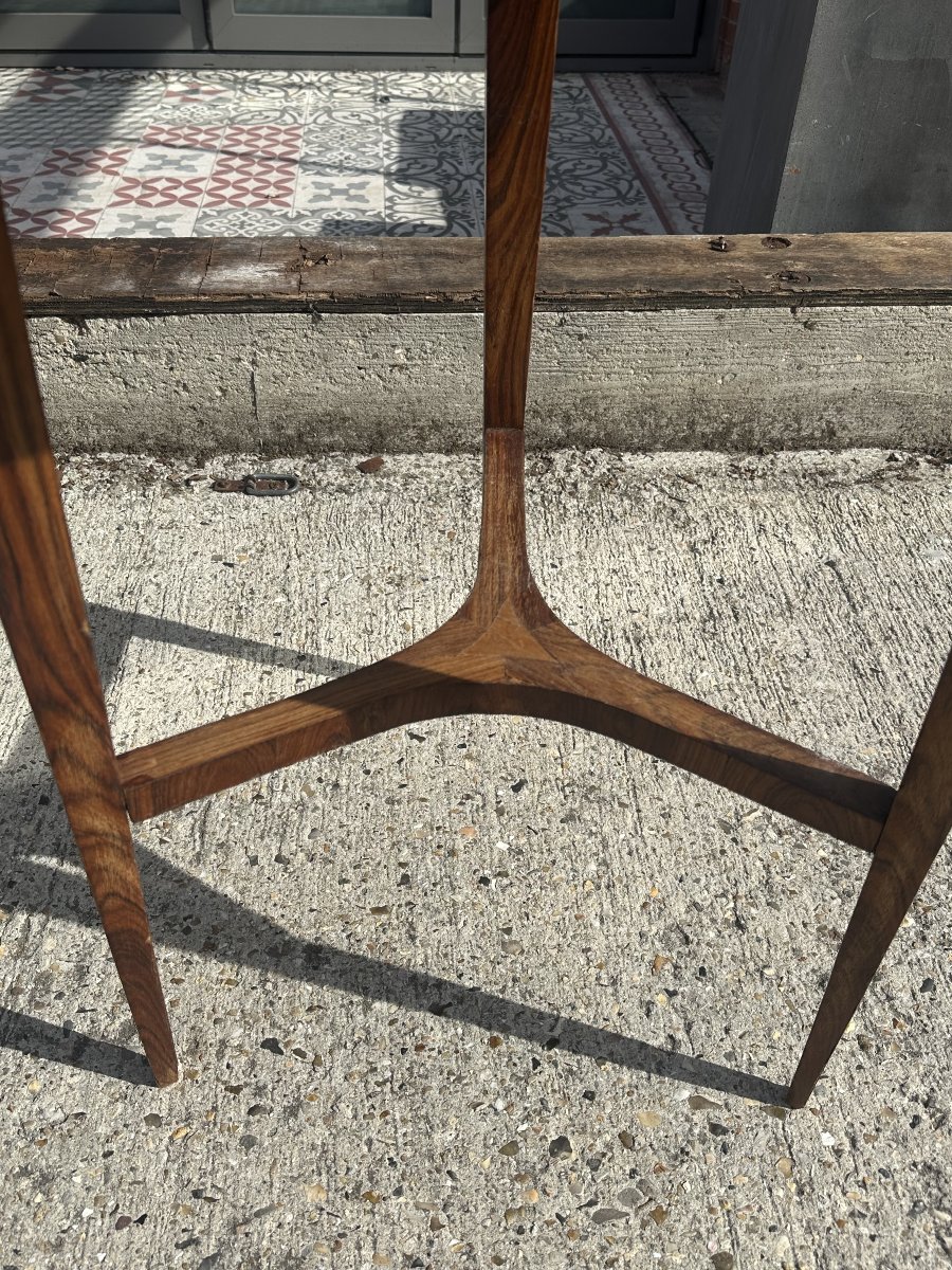 Pair Of Art Deco Tripod Side Tables Made Of Rosewood And Ammonites – Circa 1930-photo-4
