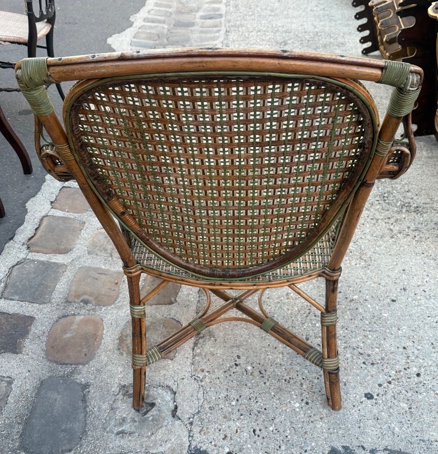 Colored Rattan Armchair, Late 19th Century, Italy-photo-3
