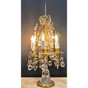 Girandole In Gilt Bronze And Rock Crystal 20th Century 18th Style Can Be Ringed
