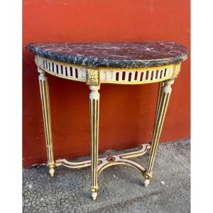 Louis XVI Style Half-moon Console, 18 Th Century