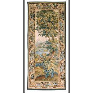 Door Late 19th Century Hand-woven Tapestry With Greenery Decor